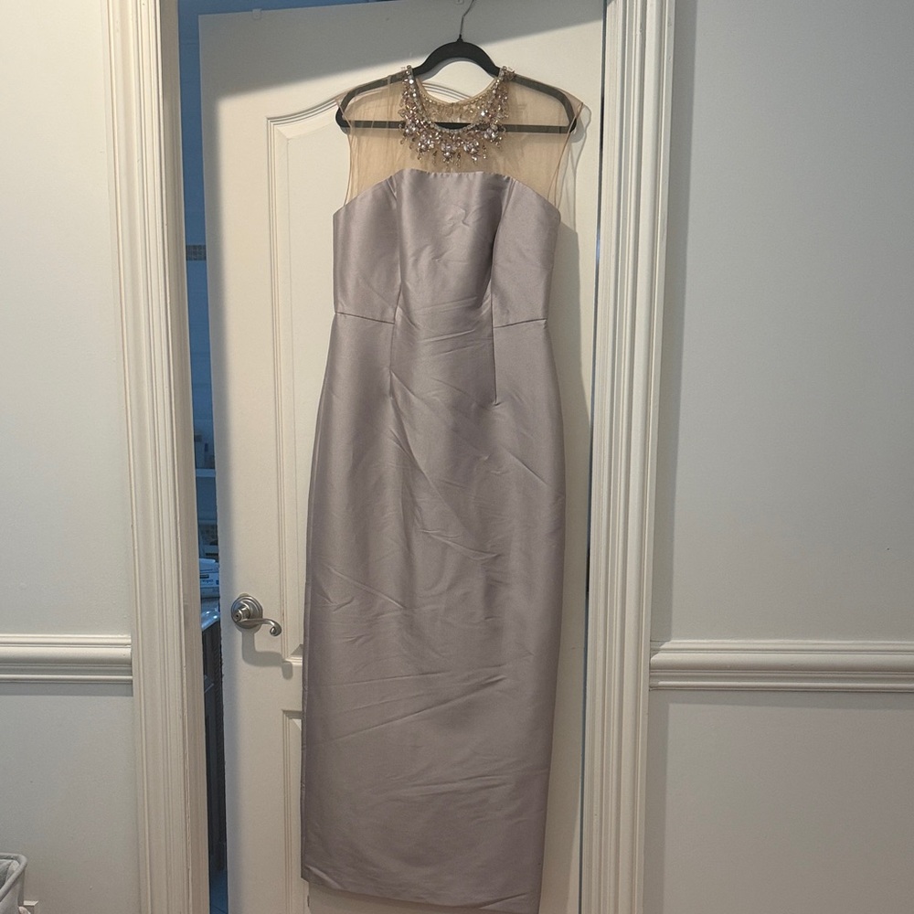 Sachin + Babi Taupe beaded Neckline Maxi Dress - Picture 4 of 5